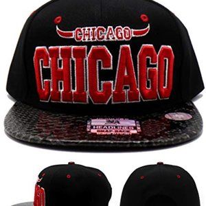 Chicago Headlines Snakeskin Bill Snapback Hat